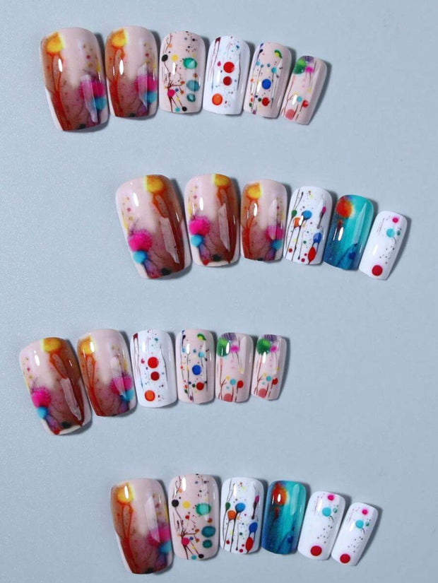 24pcs Stars & Stripes Press-On Nails – French Tip Patriotic False Nails Kit - Luxe Ladies Moda