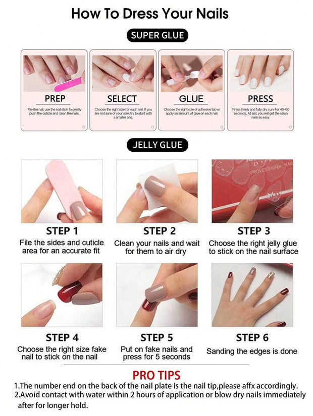 24pcs Stars & Stripes Press-On Nails – French Tip Patriotic False Nails Kit - Luxe Ladies Moda