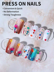 24pcs Stars & Stripes Press-On Nails – French Tip Patriotic False Nails Kit - Luxe Ladies Moda