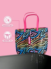 Tote Bag With Front Pocket And Zipper, Waterproof Shoulder Bag With Water Bottle Holder, Fits Laptop, Tumbler With Handle And Straw, - Luxe Ladies Moda