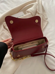 Minimalist Solid Color Shoulder Flap Bag, Classic Textured Crossbody Bag Purse For Women - Luxe Ladies Moda