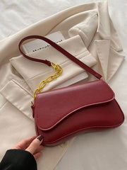 Minimalist Solid Color Shoulder Flap Bag, Classic Textured Crossbody Bag Purse For Women - Luxe Ladies Moda