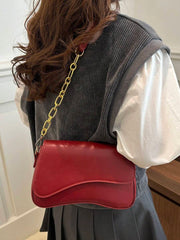 Minimalist Solid Color Shoulder Flap Bag, Classic Textured Crossbody Bag Purse For Women - Luxe Ladies Moda