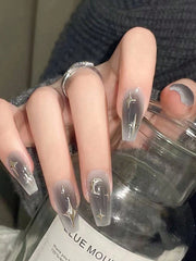 24pcs Long Stiletto Press-On Nails – Pink Gradient French Style with Rhinestones - Luxe Ladies Moda