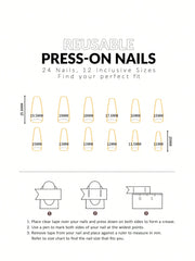 24pcs Long Stiletto Press-On Nails – Pink Gradient French Style with Rhinestones - Luxe Ladies Moda