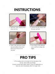 24pcs Long Stiletto Press-On Nails – Pink Gradient French Style with Rhinestones - Luxe Ladies Moda