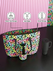 Tote Bag With Front Pocket And Zipper, Waterproof Shoulder Bag With Water Bottle Holder, Fits Laptop, Tumbler With Handle And Straw, - Luxe Ladies Moda