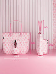 Tote Bag With Front Pocket And Zipper, Waterproof Shoulder Bag With Water Bottle Holder, Fits Laptop, Tumbler With Handle And Straw, - Luxe Ladies Moda