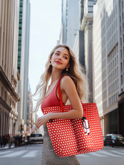 Tote Bag With Front Pocket And Zipper, Waterproof Shoulder Bag With Water Bottle Holder, Fits Laptop, Tumbler With Handle And Straw, - Luxe Ladies Moda