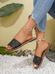 H-Shaped Women’s Slippers – Roman Style, Comfortable Slip-On Flats - Luxe Ladies Moda