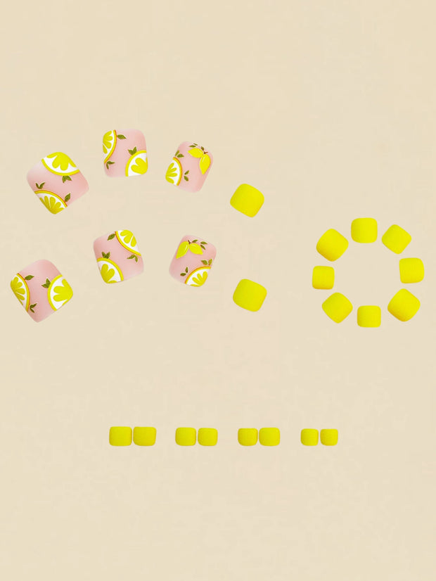 Square Shaped Matte Nail Stickers, Blue Floral Nail Art Stickers, Shiny Nail Art Stickers, Fashionable For Spring/Summer - Luxe Ladies Moda