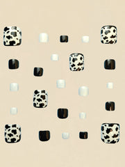 Square Shaped Matte Nail Stickers, Blue Floral Nail Art Stickers, Shiny Nail Art Stickers, Fashionable For Spring/Summer - Luxe Ladies Moda