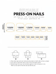 Square Shaped Matte Nail Stickers, Blue Floral Nail Art Stickers, Shiny Nail Art Stickers, Fashionable For Spring/Summer - Luxe Ladies Moda