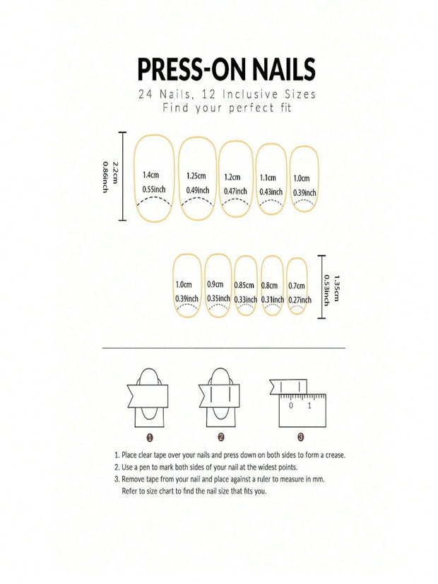 24pcs Press On Nail Set French Manicure - Glossy Red Almond Shape, Short Length, Fruit Design, Suitable For Women And Girls In Summer - Luxe Ladies Moda