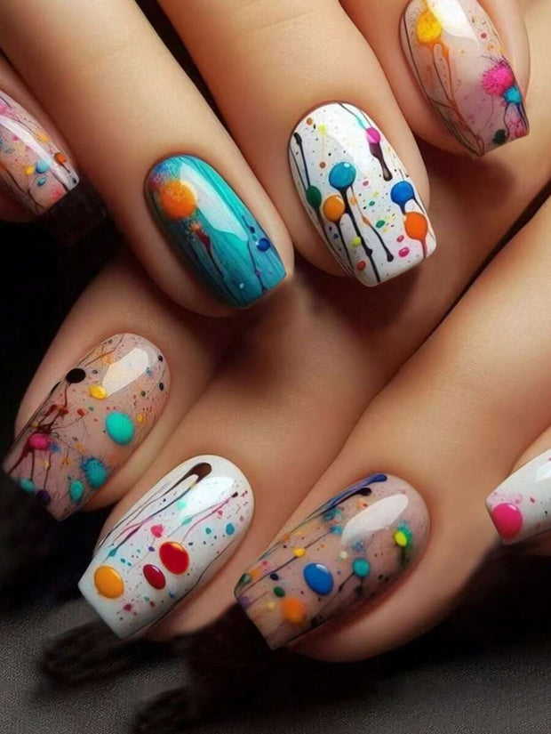 24pcs Stars & Stripes Press-On Nails – French Tip Patriotic False Nails Kit - Luxe Ladies Moda