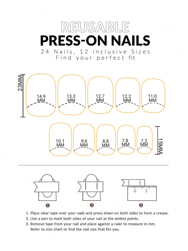 24pcs Stars & Stripes Press-On Nails – French Tip Patriotic False Nails Kit - Luxe Ladies Moda