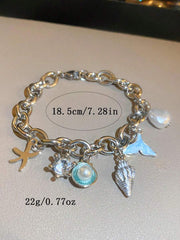 1pc Vacation Style Starfish & Shell Pendant Bracelet - Luxe Ladies Moda
