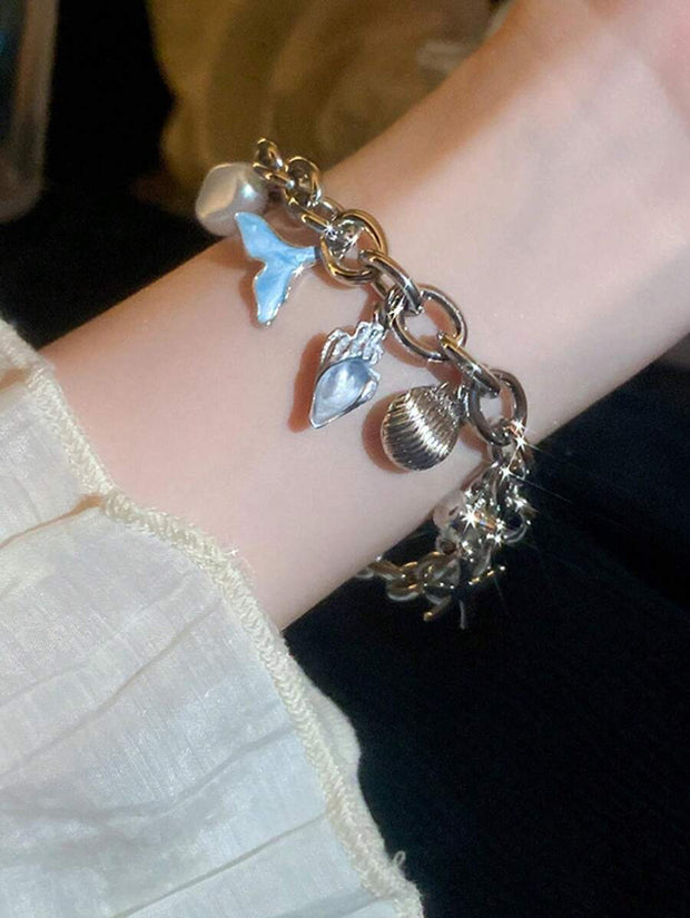 1pc Vacation Style Starfish & Shell Pendant Bracelet - Luxe Ladies Moda