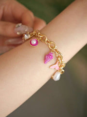 1pc Vacation Style Starfish & Shell Pendant Bracelet - Luxe Ladies Moda