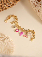 1pc Vacation Style Starfish & Shell Pendant Bracelet - Luxe Ladies Moda