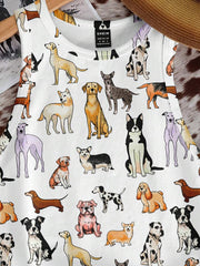 Casual Minimalist Crew Neck Cow Print Western Cowgirl Bohemian Style Bodycon Tank Top - Luxe Ladies Moda