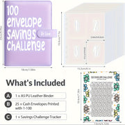 [Upgraded Version] 100 Envelope Savings Challenge Binder – Budget Planner & Money Organizer for Easy Budgeting - Luxe Ladies Moda