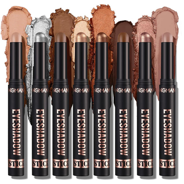 Eyeshadow Stick Set, 8 Colors Matte Professional Bright-Colored Contouring and Highlight Eyeshadow Stick, Cream Waterproof Long Lasting High Pigmented Eye Shadow. (8, EYESHADOW B)
