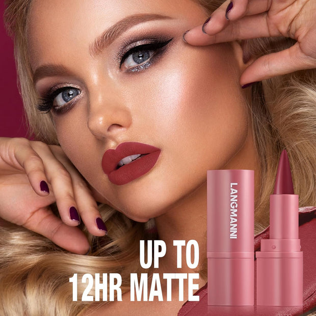 6Pcs 2 in 1 Lip Liner and Lipstick Lip Combo Set - 24 Hours Long-Lasting, Nude & Matte Velvet Ombre Effect Gradient Lip Liner, Smudge-Proof, Waterproof, Easy to Apply Gradient Lips Makeup