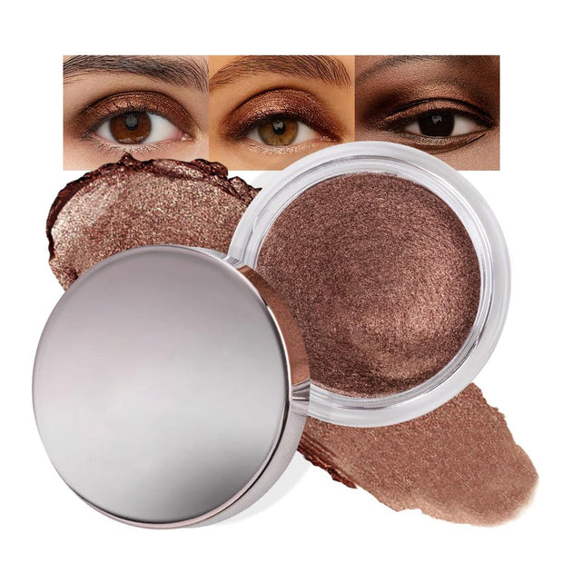 Cream Glitter Light Champagne Shimmer Metallic Eyeshadow Palette Makeup, Mini Instant Holographic Eyeshadow for Women, Sombras Crema Para Ojos, Talc, Paraben & Cruelty Free, 730