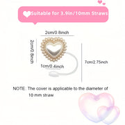 6-Pack Elegant Pearl Straw Topper Caps For Stanley 30 & 40 Oz Tumblers, Reusable 0.4 Inch Pearl Straw Tips Cover Protectors For Women, Cute Women Beverage Accessories, Gag Gift Idea, Birthday Gift For Women - Luxe Ladies Moda