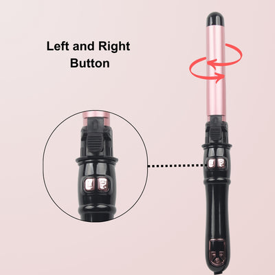 Rotating Curling Iron 1.1 Inch, Upgraded Automatic Curling Iron with Extra-Long Barrel, Dual Voltage Self Curling Wand 1.25" Hair Curler for Long Hair for Effortless Waves, Beach Curls - Luxe Ladies Moda