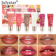 Set of 6 Crystal-Clear Jelly Lip Oils | Moisturizing & Fruity Lip Gloss" - Luxe Ladies Moda