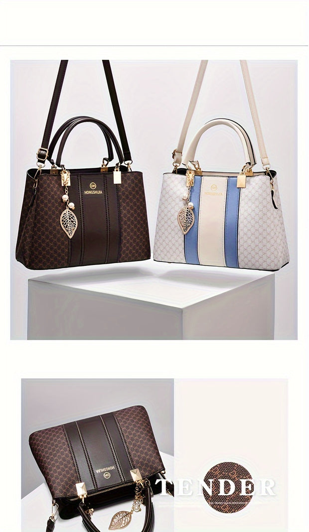 Fashionable texture and versatile large capacity printed letter handbag - Luxe Ladies Moda