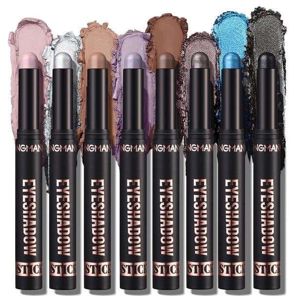 Eyeshadow Stick Set, 8 Colors Matte Professional Bright-Colored Contouring and Highlight Eyeshadow Stick, Cream Waterproof Long Lasting High Pigmented Eye Shadow. (8, EYESHADOW B)