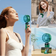 Portable Handheld Fan – 5-Speed USB Rechargeable, 5000mAh Personal Pocket Fan with LED Display, Quiet for Office, Travel, Outdoor, Home - Luxe Ladies Moda