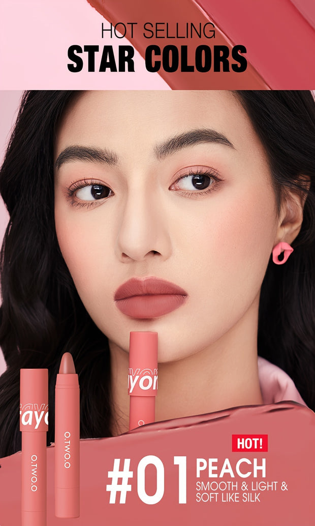 O.TWO.O Lipstick Pencil Lip Liner 6 Colors Velvet Matte Waterproof Long Lasting Smudge Proof Lip Pen For Lips Makeup Cosmetic - Luxe Ladies Moda