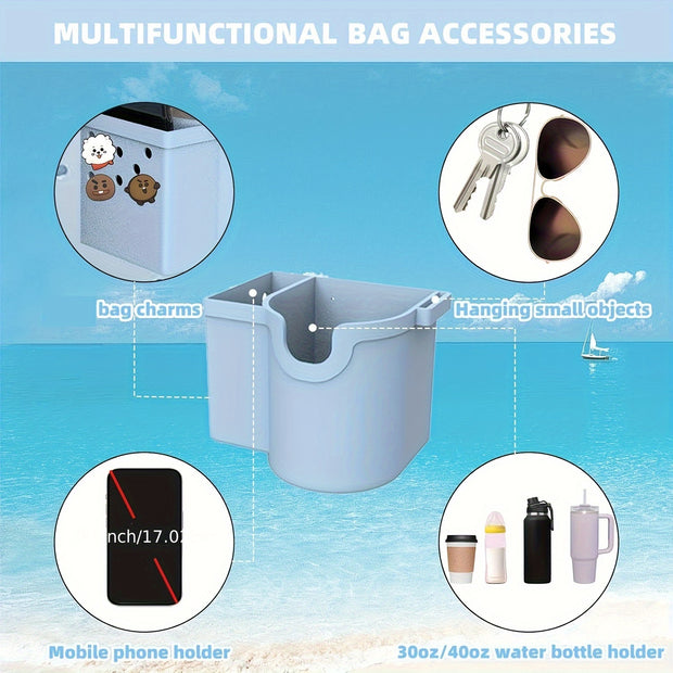 MEZHOBBY Cup Holder Bag Accessories, With Silicone Cup Holder, Phone Holder, Sunglasses Holder And Silicone Straw Stopper - Luxe Ladies Moda