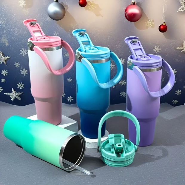 40oz Stainless Steel Vacuum Insulated Bottle – Leakproof, Double-Wall Insulation, Portable Handle, Gradient Color