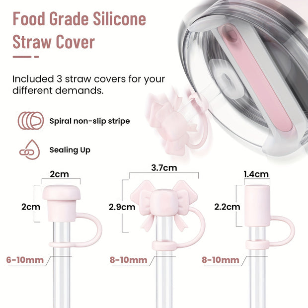 Spill Stoppers Set For Stanley Cup Accessories 8PCS With Gift Box, 3 Silicone Straw Cover Caps, 4 Leak Stoppers, 1 Boot For Stanley Accessories 40oz 30oz Tumbler, Birthday Gifts For Girls Women Mom - Luxe Ladies Moda