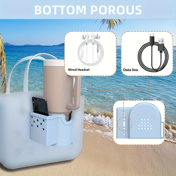 MEZHOBBY Cup Holder Bag Accessories, With Silicone Cup Holder, Phone Holder, Sunglasses Holder And Silicone Straw Stopper - Luxe Ladies Moda