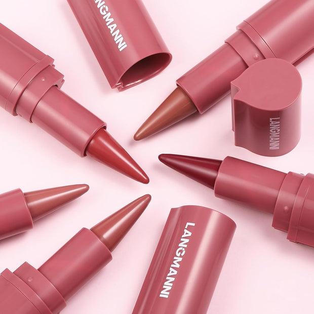 6Pcs 2 in 1 Lip Liner and Lipstick Lip Combo Set - 24 Hours Long-Lasting, Nude & Matte Velvet Ombre Effect Gradient Lip Liner, Smudge-Proof, Waterproof, Easy to Apply Gradient Lips Makeup