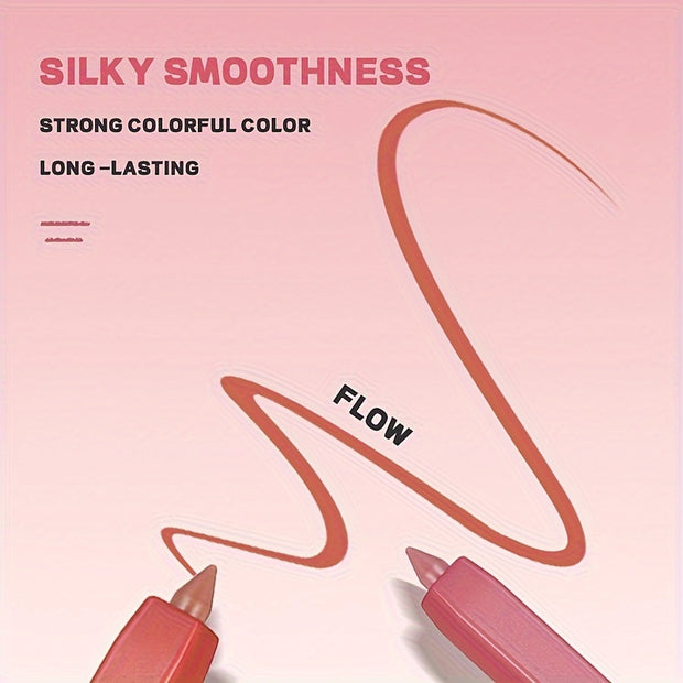 Pudaier 12 Pcs Lippie Pencil Waterproof Sweatproof Lip Liner Easy Coloring Non-fading Color Rendering Lip Makeup Set - Luxe Ladies Moda