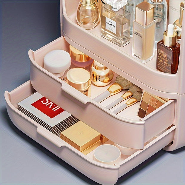 Makeup Storage Box with Drawer – Compact Organizer for Cosmetics and Accessories - Luxe Ladies Moda
