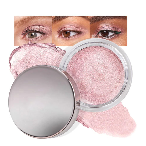 Cream Glitter Light Champagne Shimmer Metallic Eyeshadow Palette Makeup, Mini Instant Holographic Eyeshadow for Women, Sombras Crema Para Ojos, Talc, Paraben & Cruelty Free, 730
