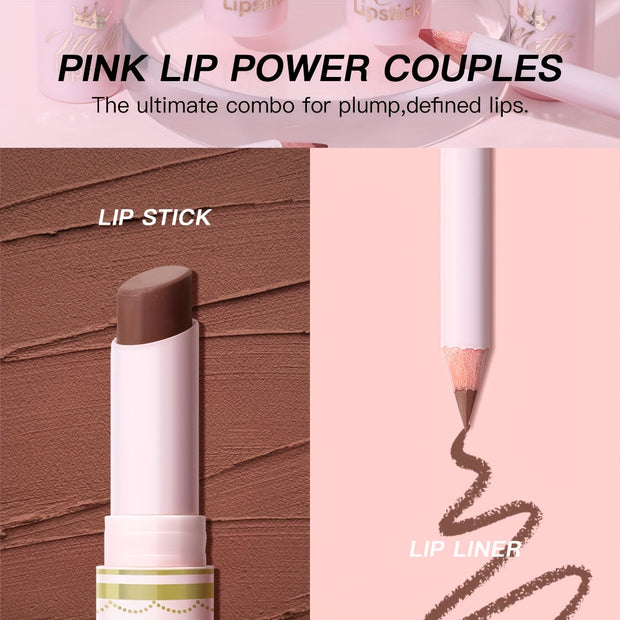 Ushas, 1Set, Long-Lasting Matte Nude Lipsticks With Lip Liner - Waterproof, 12 Shades, Makeup Essentials For Daily Wear, All Skin Types - Long-Lasting, Hydrating, And Nourishing Lip Care For Women - Luxe Ladies Moda
