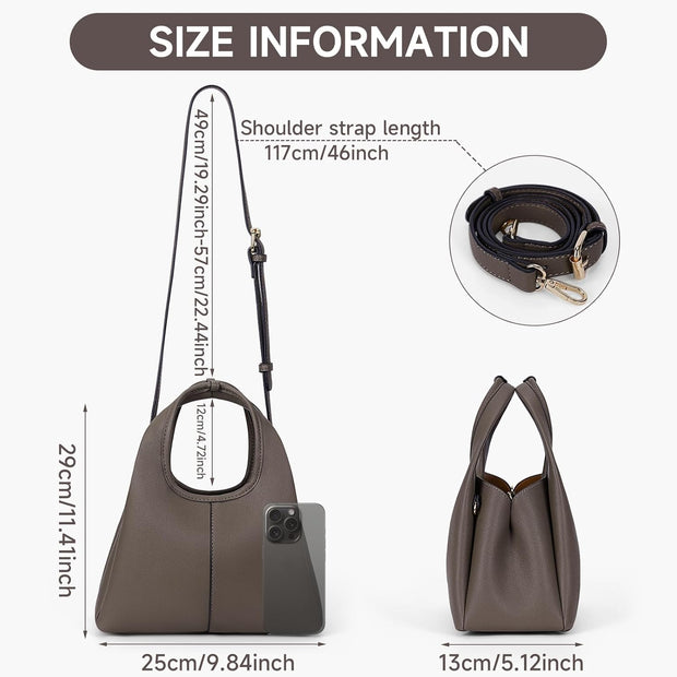 Crossbody Purse for Women Top-Handle Handbags Satchel Bag Leather Tote Bag Hobo Crossbody Purse Trendy Shoulder Bag - Luxe Ladies Moda