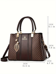 Fashionable texture and versatile large capacity printed letter handbag - Luxe Ladies Moda