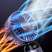 Portable Mini Handheld Fan - 5000mAh USB Rechargeable, Touch Control, 5-Speed Foldable Fan, LED Display, For Home, Office, Outdoor Hand Held/Desk/Neck Fan 3 In 1 Mini Fan With Base - Luxe Ladies Moda