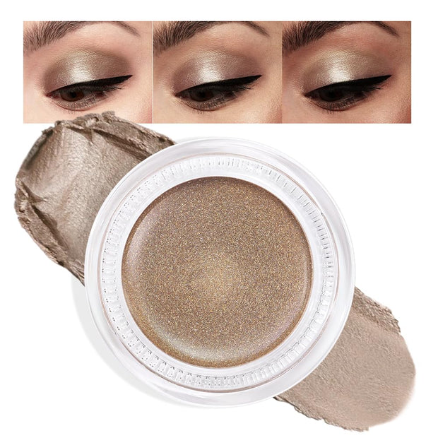 Cream Glitter Light Champagne Shimmer Metallic Eyeshadow Palette Makeup, Mini Instant Holographic Eyeshadow for Women, Sombras Crema Para Ojos, Talc, Paraben & Cruelty Free, 730