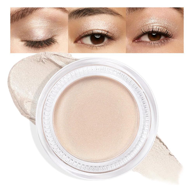 Cream Glitter Light Champagne Shimmer Metallic Eyeshadow Palette Makeup, Mini Instant Holographic Eyeshadow for Women, Sombras Crema Para Ojos, Talc, Paraben & Cruelty Free, 730